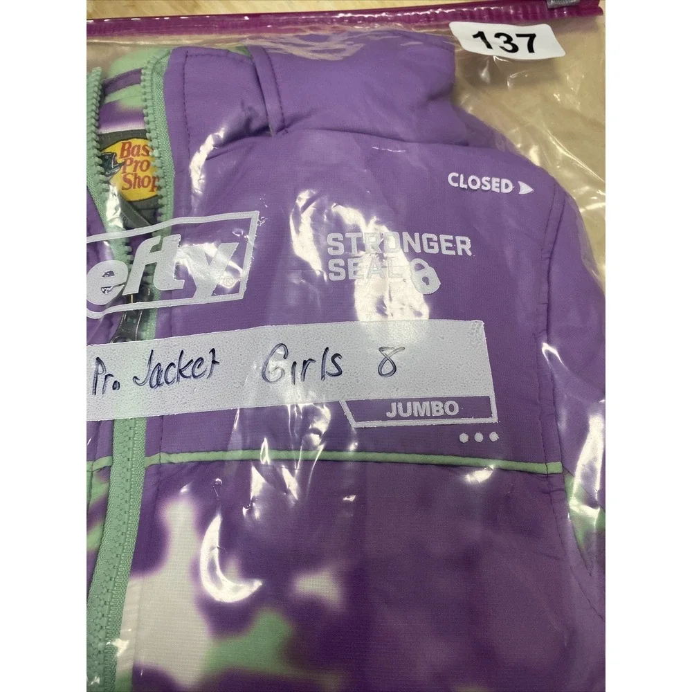 Bass Pro Shop Jacket Girls Size 8 Purple Tie Dye Hiking Fishing Hunting Outdoors